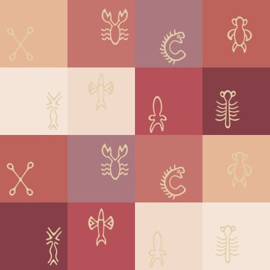 Rongorongo Glifler ile sorunsuz arka plan