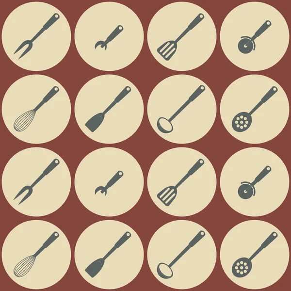 Бесшовный фон с кухонными инструментами — стоковый вектор