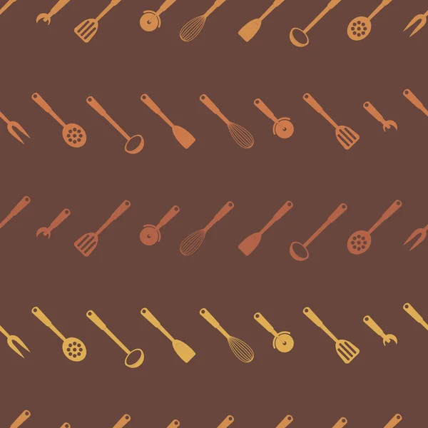 Fond sans couture avec des outils de cuisine — Image vectorielle