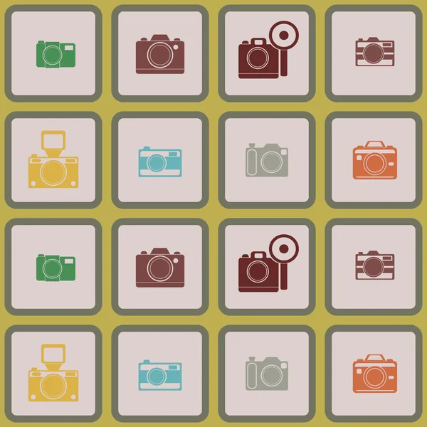 Seamless background with photo camera symbols — Stock Vector