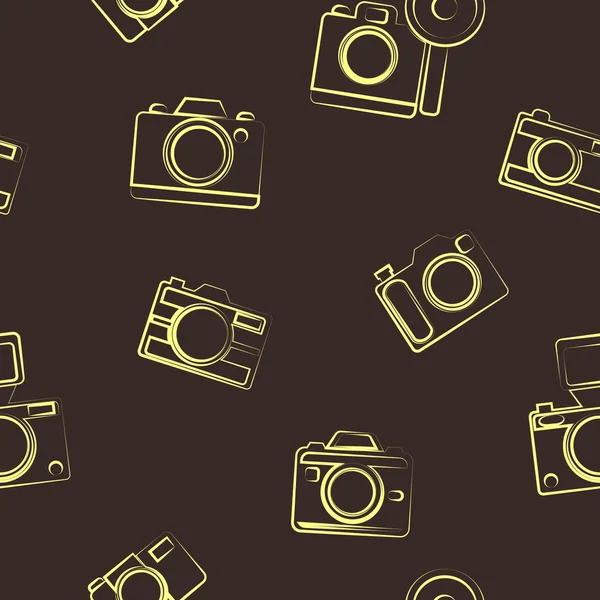 Fondo sin costuras con símbolos de cámara fotográfica — Vector de stock