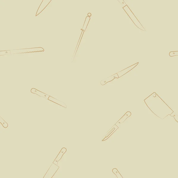 Nahtloser Hintergrund mit Küchenmessern — Stockvektor