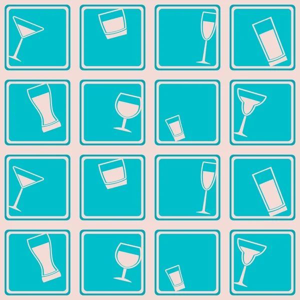 Fondo sin costuras con vaso de bebida — Vector de stock