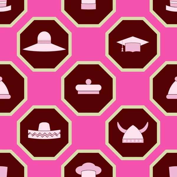 Naadloze kleurrijke patroon withhats — Stockvector