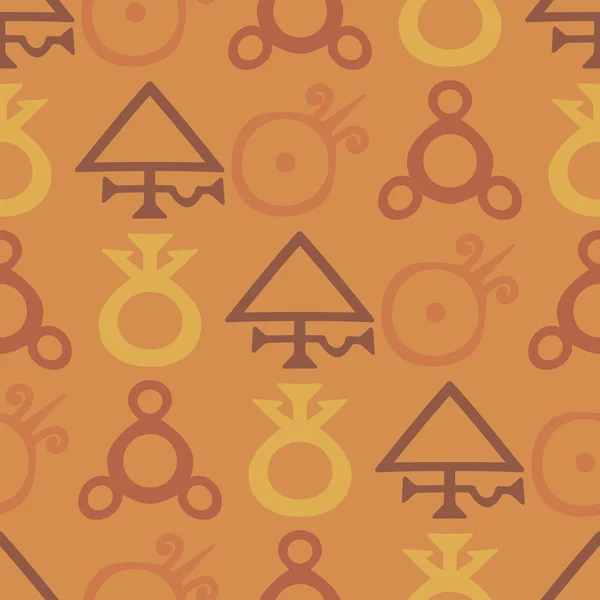 Nahtloser Hintergrund mit Symbolen der alchemistischen Prozesse — Stockvektor