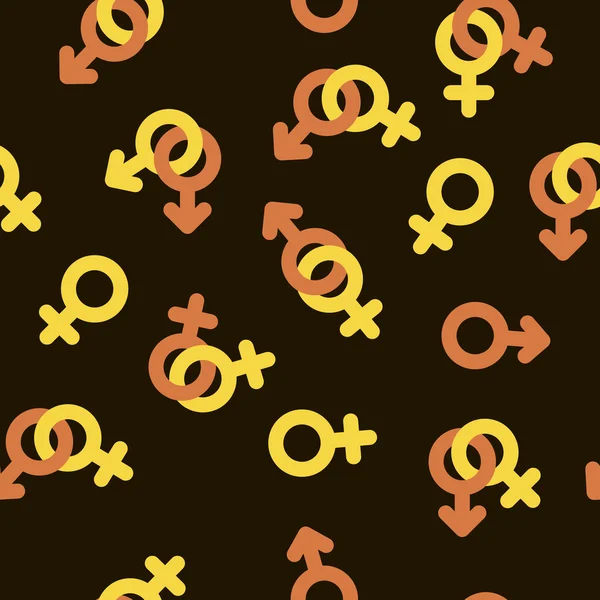 Fond sans couture avec des symboles de genre — Image vectorielle