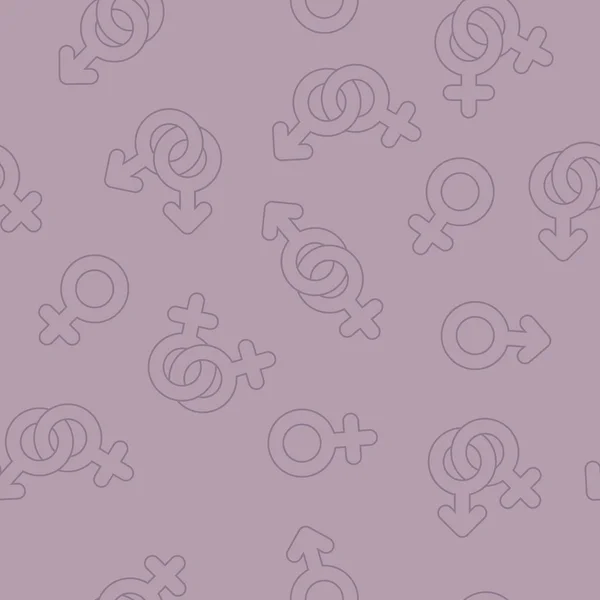 Sömlös bakgrund med kön symboler — Stock vektor