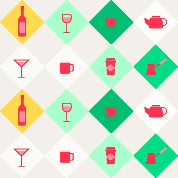 Fondo sin costuras con platos — Vector de stock