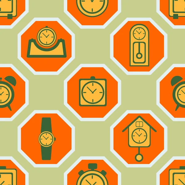 Seamless pattern with watches — Stock Vector