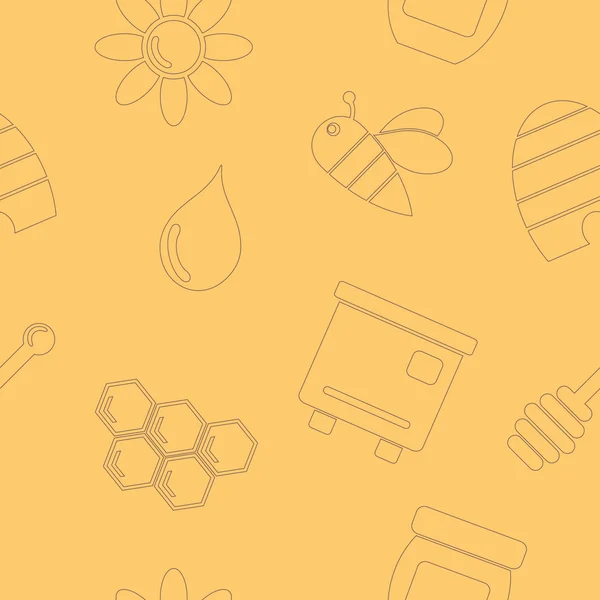 蜂蜜とシームレスな背景 — ストックベクタ