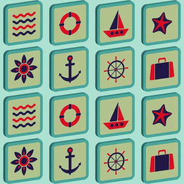 Deniz simgesi ile sorunsuz arka plan