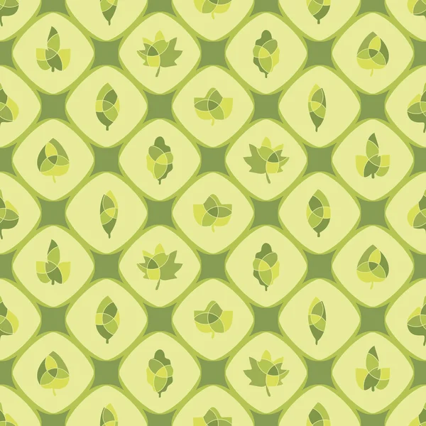 Fond sans couture avec des feuilles — Image vectorielle