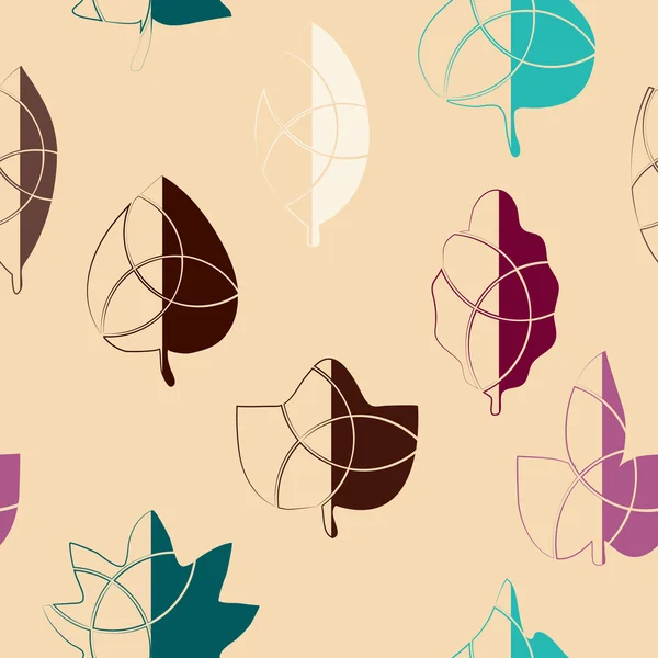 Бесшовный фон с листьями — стоковый вектор