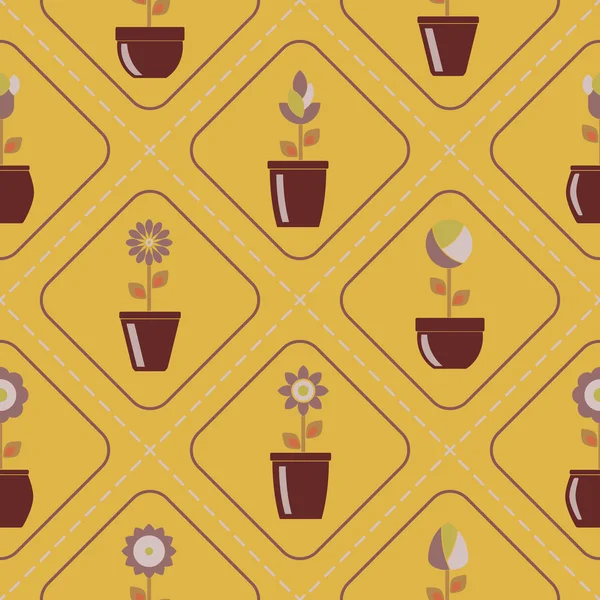 Fondo sin costuras con flores caseras — Vector de stock