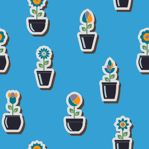 Fondo sin costuras con flores caseras — Vector de stock