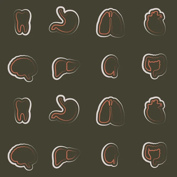 Nahtloser Hintergrund mit Organen des menschlichen Körpers — Stockvektor