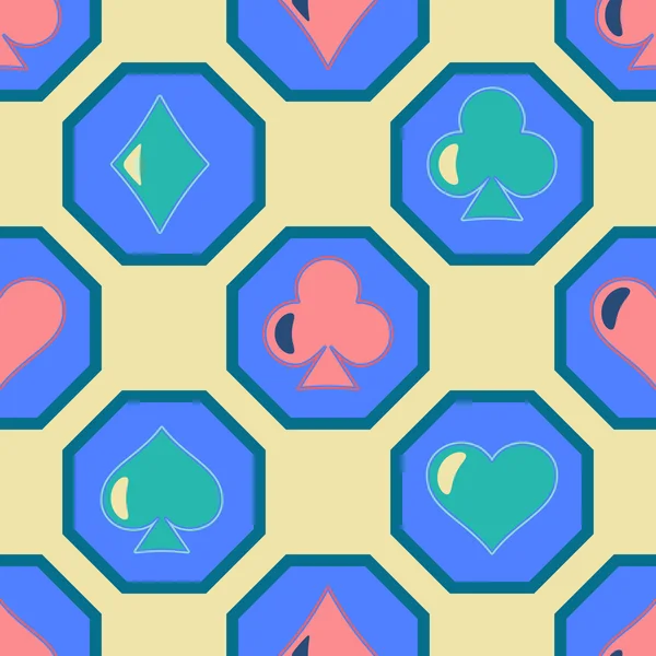 Fondo sin costuras con palos de cartas — Vector de stock