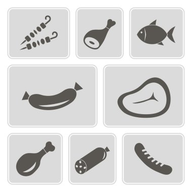 Et ürünlerinde de tasarımınız için tek renkli simgeler kümesi