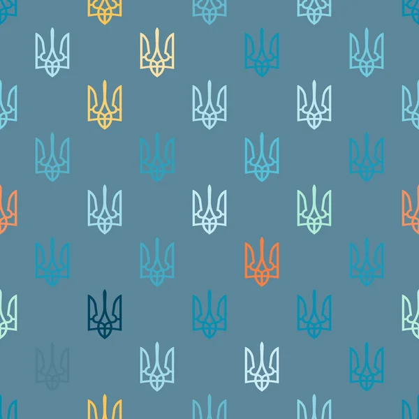 Бесшовный фон с гербом Украины — стоковый вектор