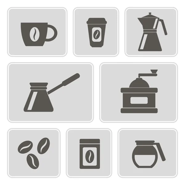 Conjunto de ícones monocromáticos com café para o seu design — Vetor de Stock