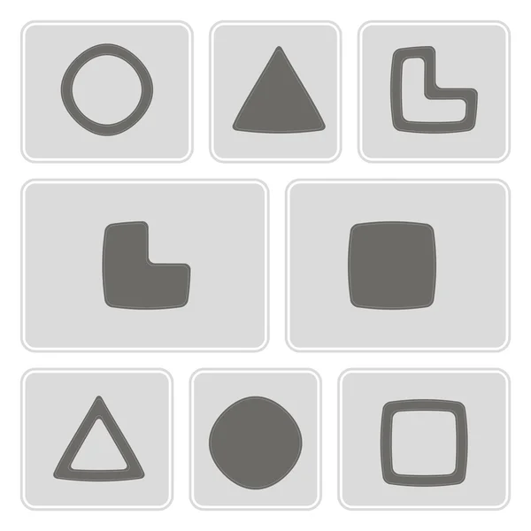 Set of monochrome icons with socionic symbols for your design — Stock Vector