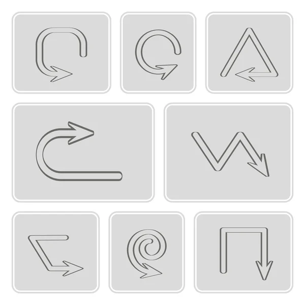 Set of monochrome icons with arrow symbols for your design — Stock Vector