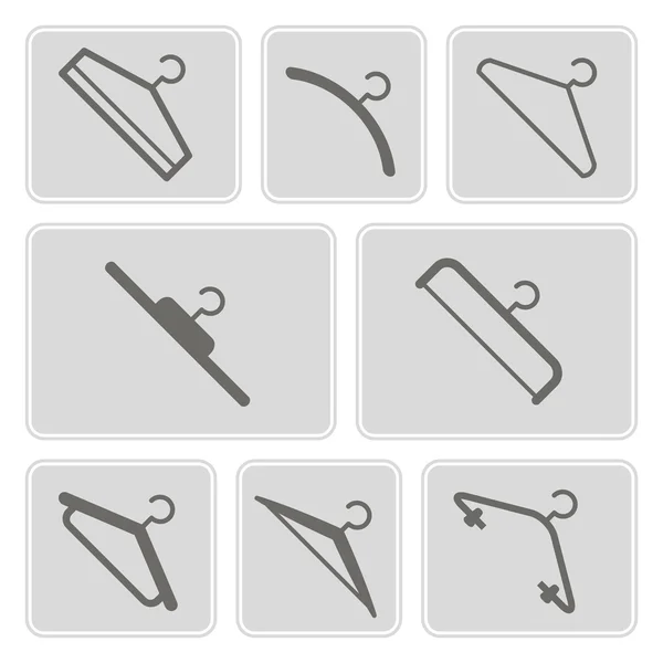 Set of monochrome icons with hangers for your design — Stock Vector