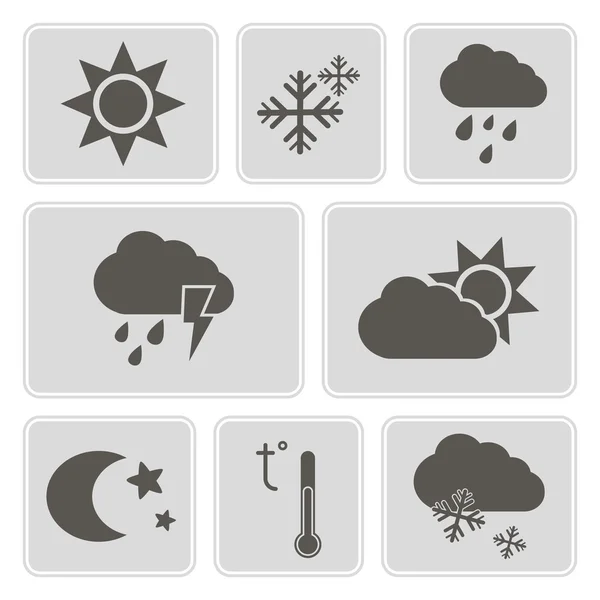 Set of monochrome weather icons for your design — Stock Vector