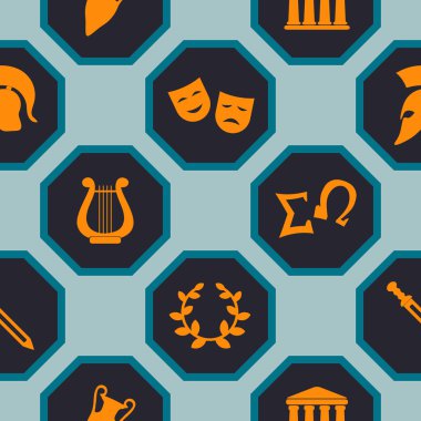 Yunanistan sembolleri ile sorunsuz arka plan