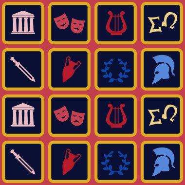 Yunanistan sembolleri ile sorunsuz arka plan