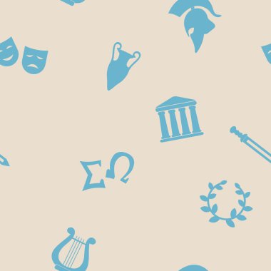 Yunanistan sembolleri ile sorunsuz arka plan