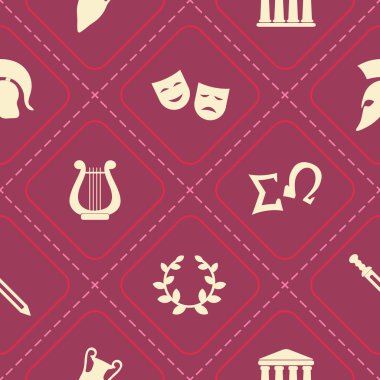 Yunanistan sembolleri ile sorunsuz arka plan