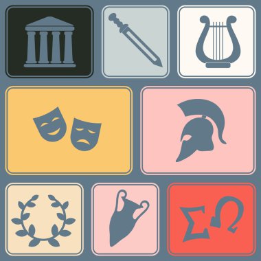 Yunanistan sembolleri ile sorunsuz arka plan