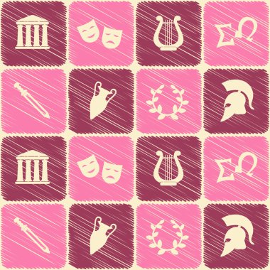 Yunanistan sembolleri ile sorunsuz arka plan