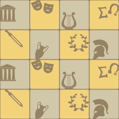 Yunanistan sembolleri ile sorunsuz arka plan