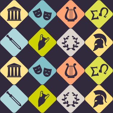 Yunanistan sembolleri ile sorunsuz arka plan