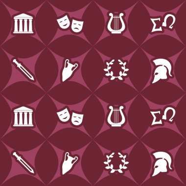 Yunanistan sembolleri ile sorunsuz arka plan