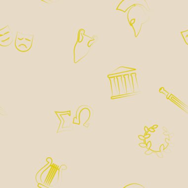 Yunanistan sembolleri ile sorunsuz arka plan