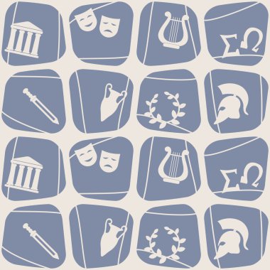 Yunanistan sembolleri ile sorunsuz arka plan