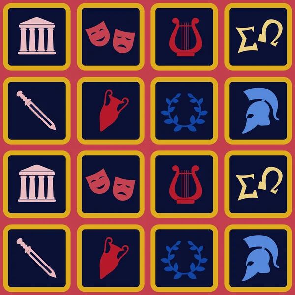 Yunanistan sembolleri ile sorunsuz arka plan