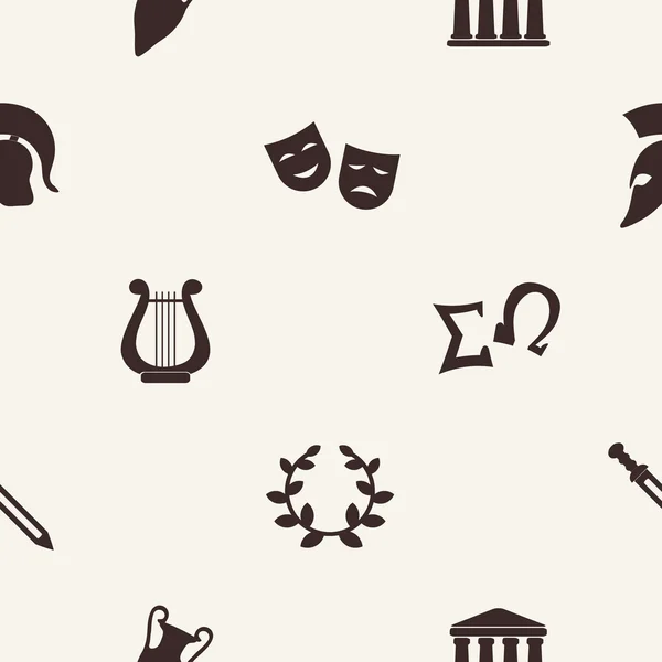 Бесшовный фон с греческими символами — стоковый вектор