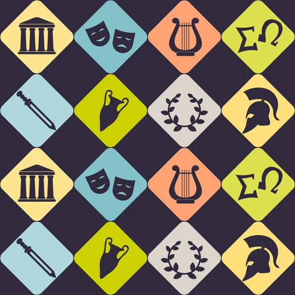 Yunanistan sembolleri ile sorunsuz arka plan