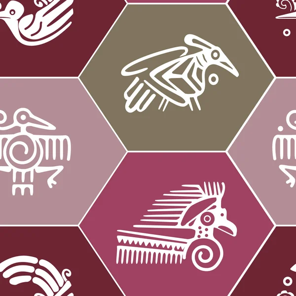 Naadloze achtergrond met Amerikaanse Indianen relikwieën dingbats tekens — Stockvector