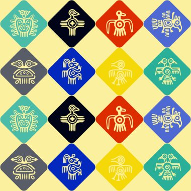 Sorunsuz imkanı arka plan ile Amerika yerlileri emanetler dingbats karakterler