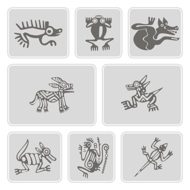 Amerika yerlileri emanetler dingbats karakterlerle (Bölüm 7 tek renkli simgeler kümesi)