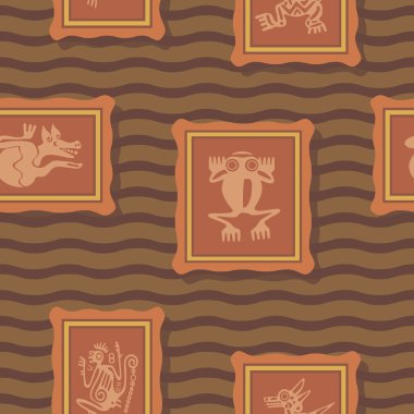 Sorunsuz imkanı arka plan ile Amerika yerlileri emanetler dingbats karakterler