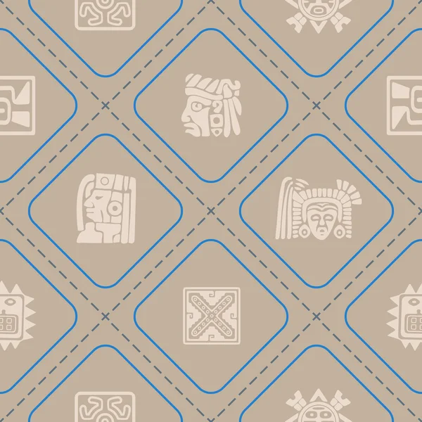 Nahtloser Hintergrund mit amerikanischen Indianern Reliquien Dingbats Zeichen — Stockvektor