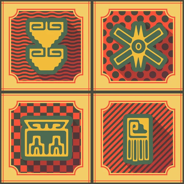 Seamless background with American Indians relics dingbats characters — Stock Vector