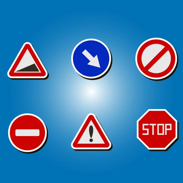 Farbsymbole mit Verkehrszeichen — Stockvektor