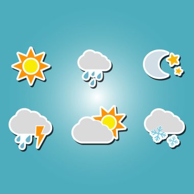 Hava simgeleri ile renk simge kümesi